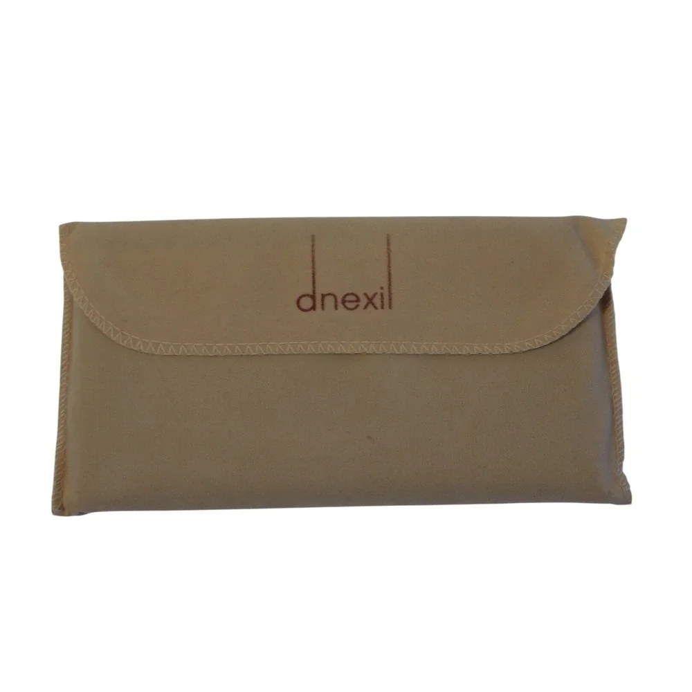 Dnexil Mens Black Pebble Grain Leather Long Bifold Wallet with ID Window & Pouch